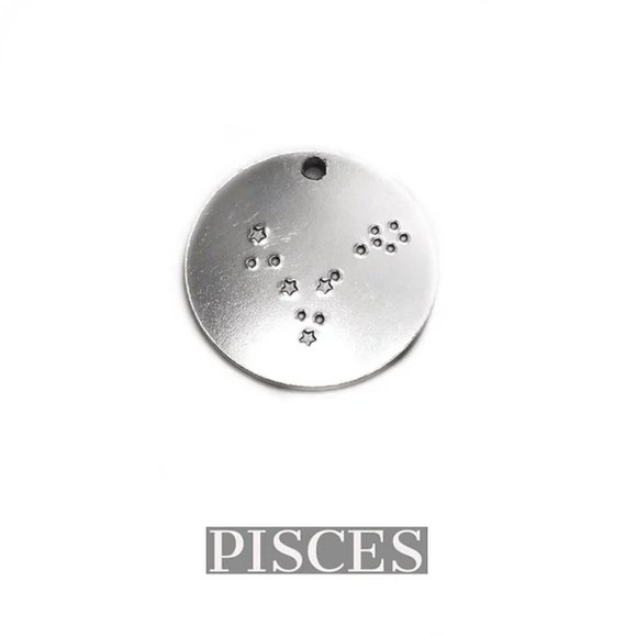 PISCES constellation pendant - hand stamped - Picture 1 of 1